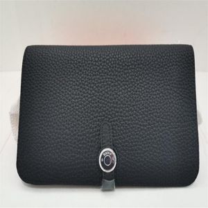 Realfine888 3A Dogon Duo مجتمعة محفظة Togo Calfskin Leather للنساء مع حقيبة الغبار مربع 2809