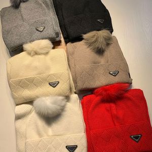 Lapéu de grife lenço de inverno ervilha de luxo da moda unissex Cashmere knit e chapéus de raposa cambista de cabelo quente estilo