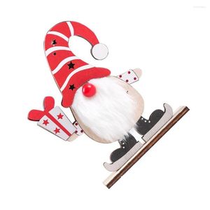 Decorações de Natal férias ornamentos de madeira Papai Noel Gnome Decoration Home office Top com LE