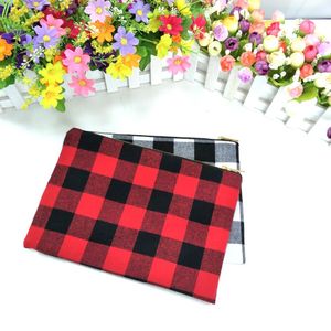 buffalo red&black white&black plaid cotton makeup bag black lining gold zip women toiletry bag 7x10in ship by DHL2891