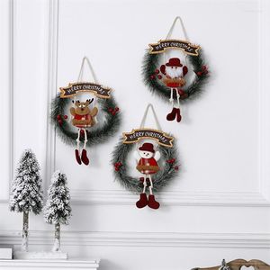 Dekoracje świąteczne 2022 rok Dekoracja dla domu Navidad Dree Tree Windows ściany Garland Pine Elk Snowman Santa Claus Ornament