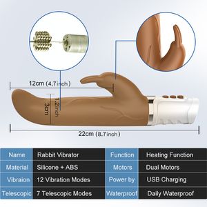 Favories Bollants New Skin Realist Dildo Rabbit Vibrator For Women Rotation Masturbator Sex Toys for Woman Sex Products Femme Mas