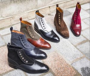 البريطانيون من أعلى النمط الشتاء المصنوع يدويًا كلاسيك شيلس جينتليمن مارتن أحذية الأحذية الحجم 38-45 34