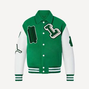 남자 자켓 디자이너 가죽 슬리브 대표팀 야구 코트 패션 캐주얼 스타일 레터 패널 폭격기 재킷