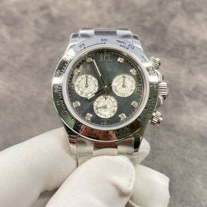 Справочник по наручным часам Moissanite смотрит на iced out watch orologio. 40 мм Sapphire Green Roulec Mens Mens складная пряжка de Luxe Relogio Christmas M126600 Automatic