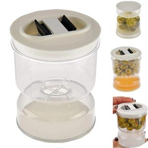 Storage Bottles Dry Wet Separation Dispenser With Lid Home Kitchen Vegetable Pickles Transparent Tank Kimchi Jar Food Container Durable