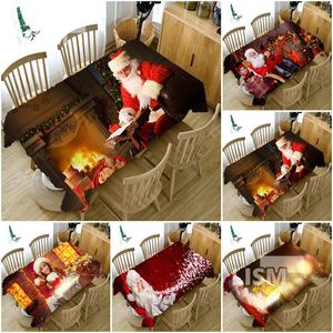 Tala de mesa Toeira de Natal Papato de decoração de festa de férias Papai Noel Manteles de Mesa Antependium anti-manchas retangulares