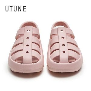 Sandals Slides Utune Gladiator Women Fashion Janpanese Summer Style Garden Shoes for للجنسين المقاومة السميكة الشاطئ Pantufa T221230 959