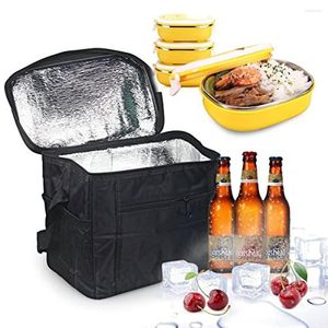 Бутылки для хранения портативная теплоодитральная сумка Cool Lunch Box Автомобиль с изолированным пищевым напитком для пикника кемпинг
