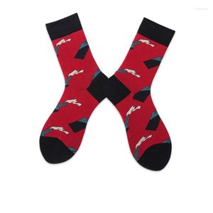 Meias masculinas 1 Par Moda Moda Homem casual de alta qualidade Harajuku Algodão curto criativo Caleco colorido de hip hop HOMBRE SOX