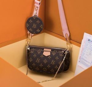 3ps złoty łańcuszek Crossbody torba miękka skóra licowa tłoczona litera odpinana kieszeń L torebka portfel damski etui na karty kredytowe