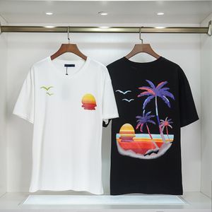 Yaz tasarımcıları erkek tişörtler gevşek tees moda l marka v4 t shirt adam rahat lüks giyim hip hop şort beden beden s-xxl