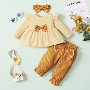 Clothing Sets Baby Girl Clothes Toddler Outfits Big Bow Loose Top Dot Print Pants Infant Kids Bulk Drop Wholesale