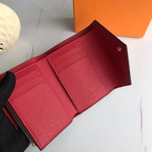 Classic Luxury Designer Wallet Högkvalitativa äkta läderplånböcker Damfällbara myntväskor Dokumenthållare Pass Holder Phot 16