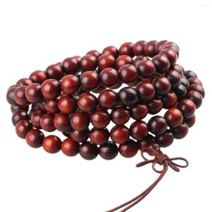 Strand Sunyik 8mm Bloodwood Wood Multilayer Bracelet 108 Mala Beads Classic Beaded Jewelry Necklace for Women Men Men Prayer Meditation