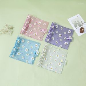 Маленький желтый розовый Puple Daisy Square блестящие Bling Binder тетрадь Обложка дневник повестки дня планировщик бумаги школьные канцелярские принадлежности