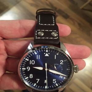 2022 عالية الجودة ساعة Wristwatch Big Pilot Midnight Blue Black Dial Automatic Men's Watch 46mm Mens Watches 280i