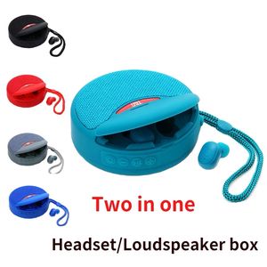 2-in-1-Bluetooth-Lautsprecher und kabelloses Headset, Mini-Soundbox für den Außenbereich, Sportlautsprecher, In-Ear-Kopfhörer mit Mikrofon für iPhone, Samsung, Huawei, Smartphone