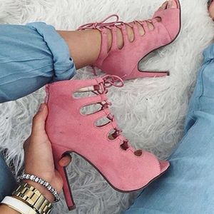 New Cross Out Straps Sandals Hollow Women Soild Color Ladies High Sexy Fahsion Summer Shoes Thin Heels T