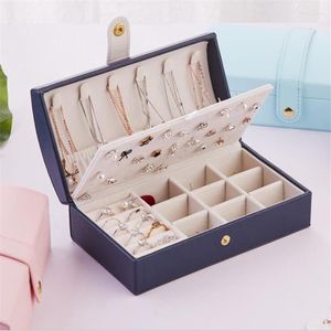 Bolsas de jóias Bolsas de beleza Caixa de armazenamento de couro PU Fresh Ringue de moda simples Organizador Ear Studs Display Stand Holder Rack Showcase