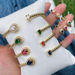 Bangle 5pcs/Mot Beautiful Cz/Glass Bracelet/Кольцо Красочное стекло из ювелирных украшений CZ, соответствующее женскому браслетному кольцу, оптом