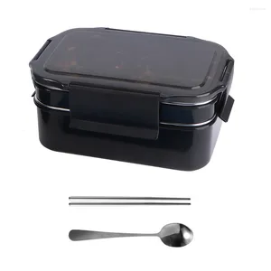 Servis upps￤ttningar box bento lunch rostfritt st￥l isolerade termiska fackbeh￥llare stapelbara metall tiffinsnack containerlid b￤rare