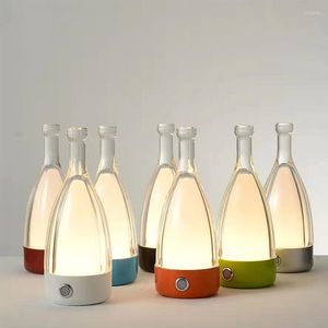 Bordslampor internet kändis touch laddning vin flasklampa modern nordisk mode present dimning dekorativ