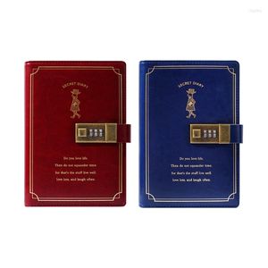 Journal Diary Fashion Notebook with Lock B6 Pu Leather Notepad For Boys Girls