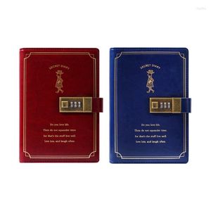 Journal Diary Fashion Notebook With Lock B6 Pu Leather Notepad For Boys Girls