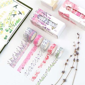 5 ПК/коробка красивая цветочная лента DIY DIY ScrapBooking Planner Masking Adhesive Label Sticemery Statceery