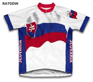 Racingjackor Slovakia Flag Cycling Jersey Short Sleeve Men's Clothing/Shirts Men Ropa Ciclismo Mountain Bike kläder