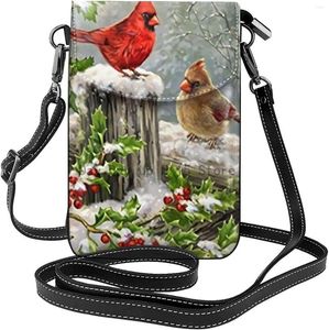 Duffel Bags Cardinal Red Bird Crossbody Celular Bolse Bolet Smitle Wallet PU Women