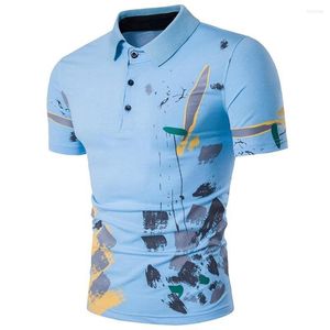 Herrpolos zogaa Summer Men Polo Shirts 2023 Manlig kontrast Färg Turn-down krage Kort ärmskjorta