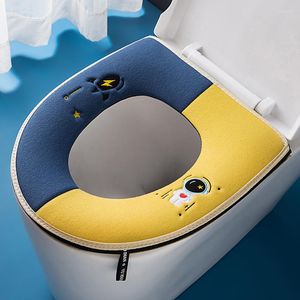 Toilet Seat Covers Universal Cushion Thick Soft Cartoon Washable Mat With Handle Household Bathroom Accessories