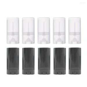 Opslagflessen 25 stks wit zwart transparante lege ovale vlakke lipbuizen plastic vaste parfum deodorant stickcontainers