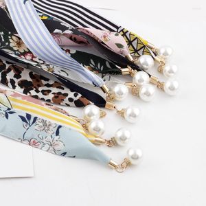 B￤lten Kvinnor Floral smal Silk Scarf Knutt tygb￤lte Chiffon Ribbon Printing Knut Rop f￶r kl￤drock i midja Dekorativ midjeband