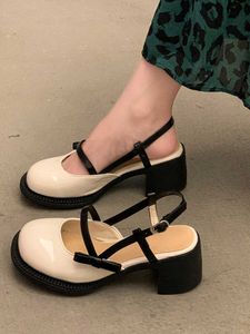 Платформа Джейнса Мэри Бакл Бак округлый ноги сладкая лолита пустое сказочная элегантная сандалия
