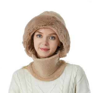 Berets Womens Knitted Warm Hat Scarf Fashionable And Versatile Mens Winter Wear Hunters Boys