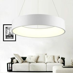 Pendelleuchten Nordeuropäischer Stil Wohnzimmer Kronleuchter Moderne einfache Ring-LED-Lampe Schlafzimmer Restaurant Aluminium