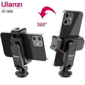 Ulanzi ST-06S Supporto per montaggio su telefono per riprese verticali DSLR Monitor per fotocamera Morsetto per montaggio su treppiede per smartphone Supporto multifunzionale Vlog
