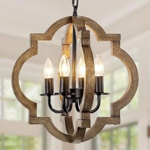 Chandeliers Vintage Wood Ball Chandelier American Country Farmhouse For Living Room Dining Bedroom Kitchen Loft Home Decor Light
