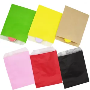 Present Wrap Solid Color Bags Kraft Paper Bag Candy Biscuit Wrapping Baked Goods Favor For Gifts 13 18cm