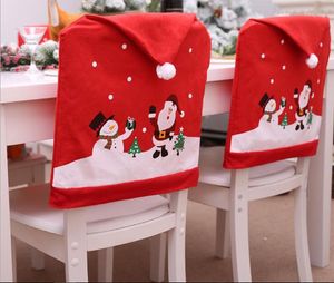 Chair Covers 4Pcs/lot Christmas Cover Santa Claus & Mother Party Cartoon Coverings Non-woven Fabrics Wholesale FG1346