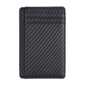 Genuine Leather Front Pocket Money Clip Slim Minimalist Wallet Made with Powerful RFID Blocking 226F