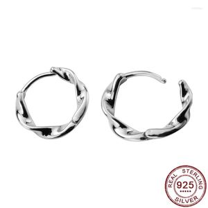 Hoop Earrings Stamp 925 Sterling Silver Earring For Kids Wave Ear Cuff Clip On S925 Gift Women Girl Teen Fashion Jewelry