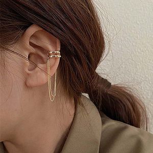 New Long Tassel Ear Cuff Multilayer No Piercing Hook Clip Earrings for Women Simple Temperament Jewelry Gift