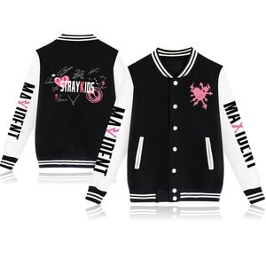 KPOP Stray Kids Maxident Album Baseball Jacket Women Men Men Bomber Jacket Streetwear Hip Hop Baseball Mundur Casual Tracksuit