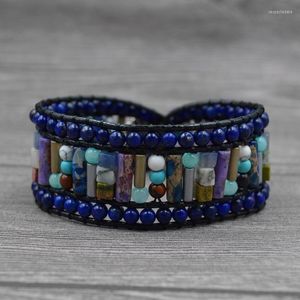 Strand Asingeloo lapis lazuli Чакра Urquoise Beads Bears Behemia Браслеты для женщин и ювелирных изделий для женщин и ювелирных изделий