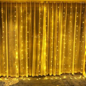 Night Lights Xmas String 8 Lighting Modes Energy-saving Plug-and-Play Enhance PVC Wedding Party Curtain Backdrop Home