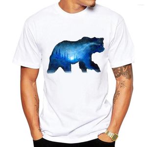 Camisetas de camisetas masculinas urso brancas de camiseta de t-shirt curta o juba